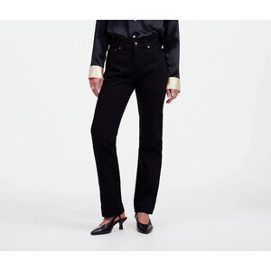 Alexa Chun Madewell Womens‎ Black Outridge Wash Denim Straight Jeans Size 26 NWT